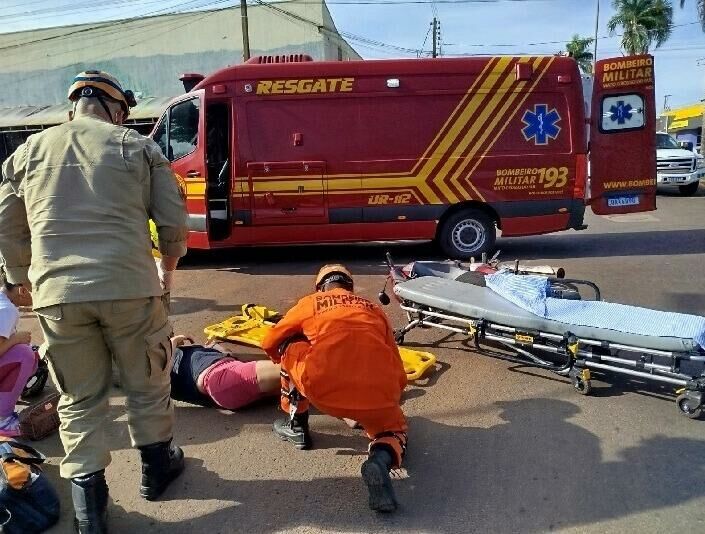 Imagem de compartilhamento para o artigo Motociclista fica ferida após colisão entre moto e carro no centro de Chapadão do Sul da MS Todo dia